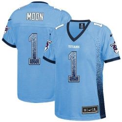 Cheap Warren Moon Titans Women Jersey From China Blue Drift Fashion I #1