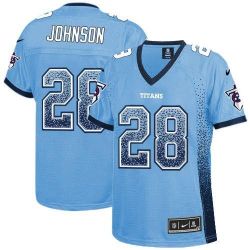 Cheap Chris Johnson Titans Women Jersey From China Blue Drift Fashion I #28