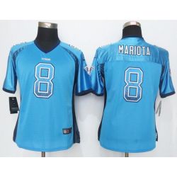 Cheap Marcus Mariota Titans Women Jersey From China Light-Blue Drift Fashion I #8
