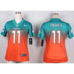 Cheap DeVante Parker Dolphins Women Jersey From China Green-Orange Drift Fashion #11