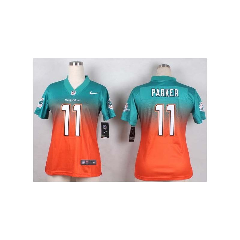 Cheap DeVante Parker Dolphins Women Jersey From China Green-Orange Drift Fashion #11