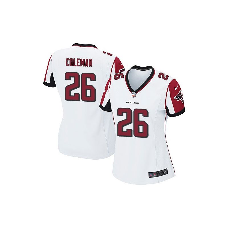 Cheap Tevin Coleman Falcons Women Jersey From China White Game #26