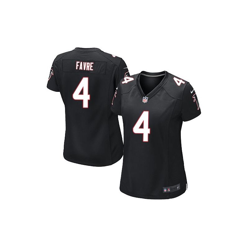 Cheap Brett Favre Falcons Women Jersey From China Black Game #4