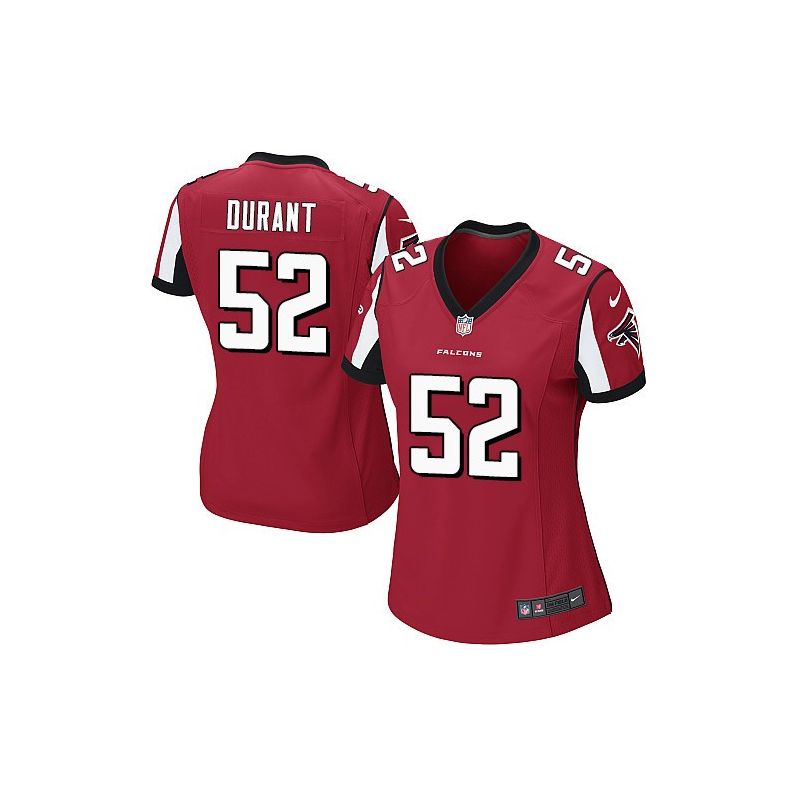 Cheap Justin Durant Falcons Women Jersey From China Red Game #52