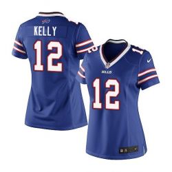 Cheap Jim Kelly Bills Women Jersey From China Blue Game #12