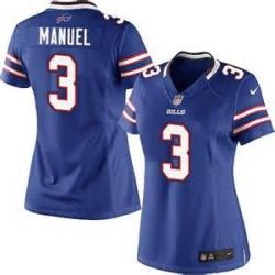 Cheap EJ Manuel Bills Women Jersey From China Blue Game #3