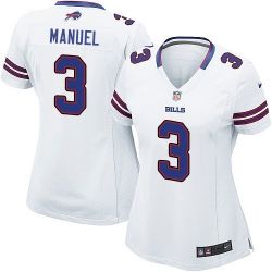 Cheap EJ Manuel Bills Women Jersey From China White Game #3