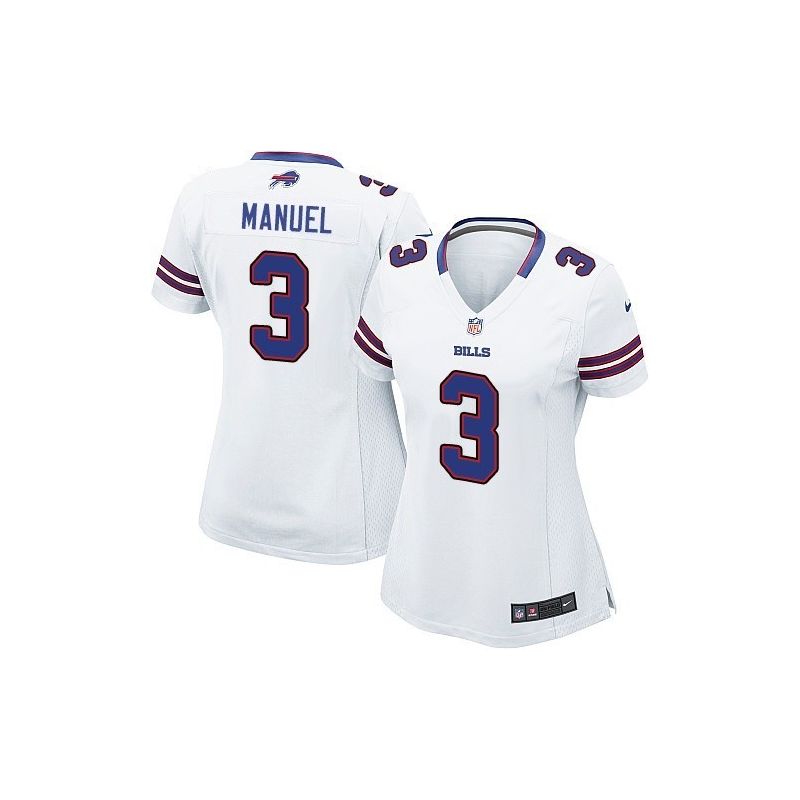 Cheap EJ Manuel Bills Women Jersey From China White Game #3