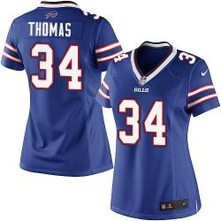 Cheap Thurman Thomas Bills Women Jersey From China Blue Game #34