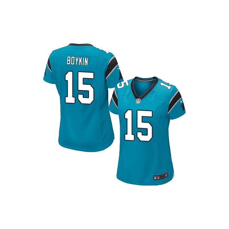Cheap Jarrett Boykin Panthers Women Jersey From China Blue Game #15