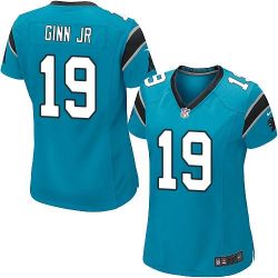 Cheap Ted Ginn Jr Panthers Women Jersey From China Blue Game #19