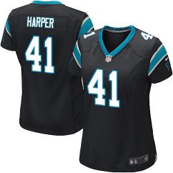 Cheap Roman Harper Panthers Women Jersey From China Black Game #41