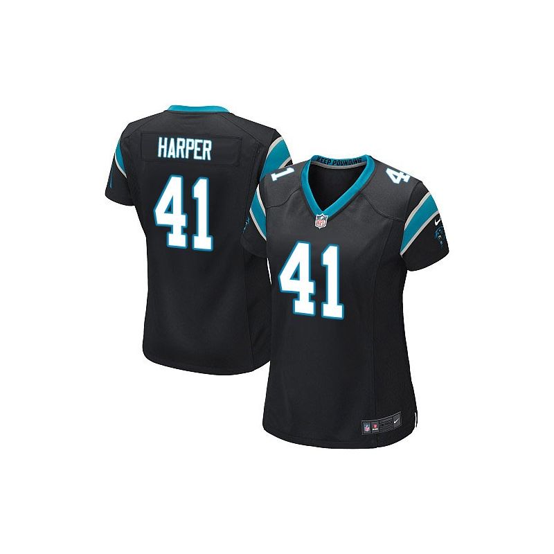 Cheap Roman Harper Panthers Women Jersey From China Black Game #41