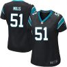 Cheap Sam Mills Panthers Women Jersey From China Black Game #51