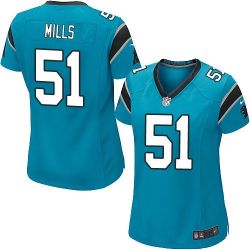 Cheap Sam Mills Panthers Women Jersey From China Blue Game #51