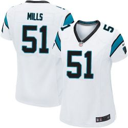 Cheap Sam Mills Panthers Women Jersey From China White Game #51