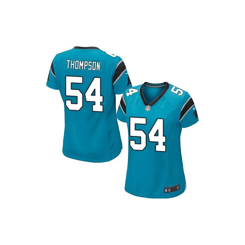 Cheap Shaq Thompson Panthers Women Jersey From China Blue Game #54