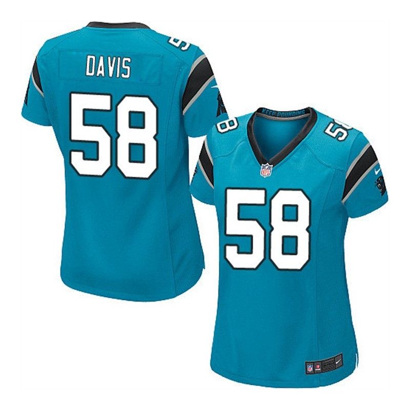Cheap Thomas Davis Sr Panthers Women Jersey From China Blue Game #58