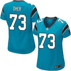 Cheap Michael Oher Panthers Women Jersey From China Blue Game #73