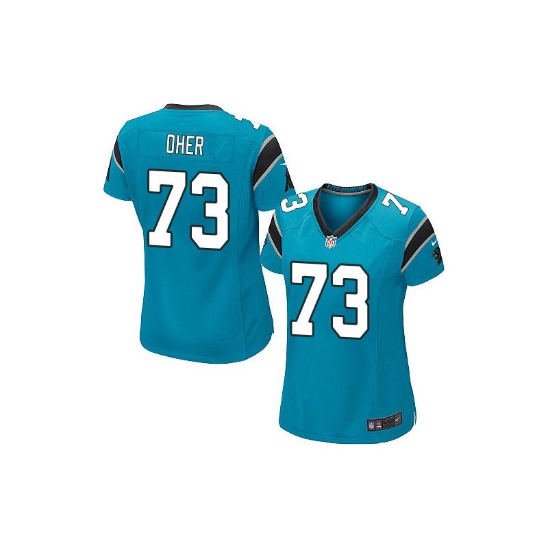 Cheap Michael Oher Panthers Women Jersey From China Blue Game #73