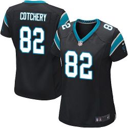 Cheap Jerricho Cotchery Panthers Women Jersey From China Black Game #82