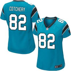 Cheap Jerricho Cotchery Panthers Women Jersey From China Blue Game #82