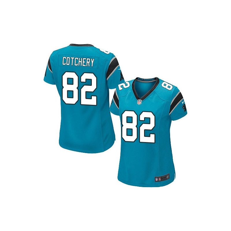 Cheap Jerricho Cotchery Panthers Women Jersey From China Blue Game #82