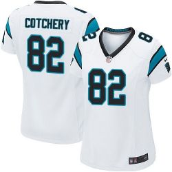 Cheap Jerricho Cotchery Panthers Women Jersey From China White Game #82