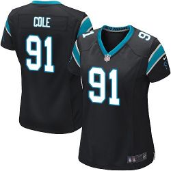 Cheap Colin Cole Panthers Women Jersey From China Black Game #91