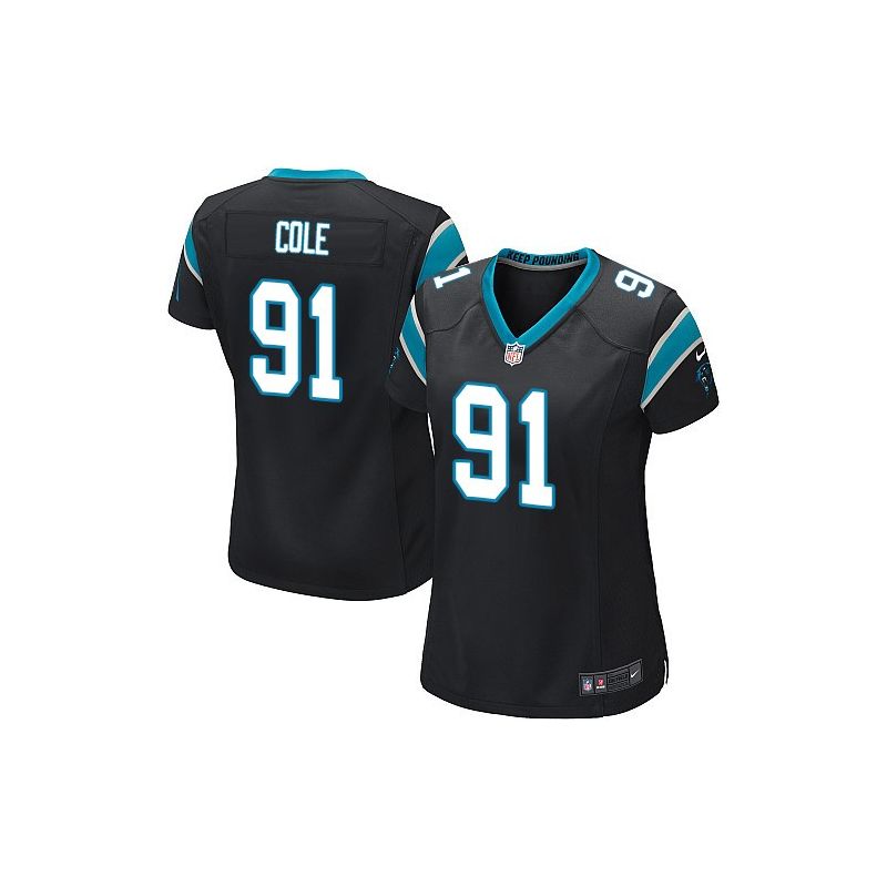 Cheap Colin Cole Panthers Women Jersey From China Black Game #91