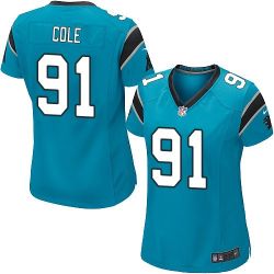 Cheap Colin Cole Panthers Women Jersey From China Blue Game #91