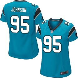 Cheap Charles Johnson Panthers Women Jersey From China Blue Game #95