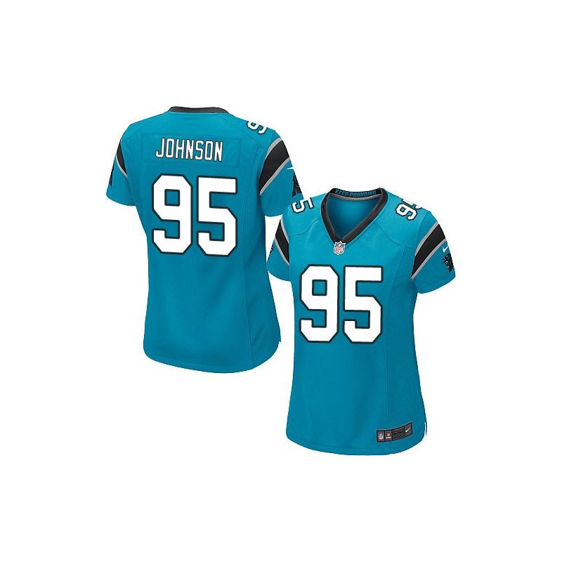 Cheap Charles Johnson Panthers Women Jersey From China Blue Game #95