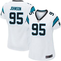 Cheap Charles Johnson Panthers Women Jersey From China White Game #95
