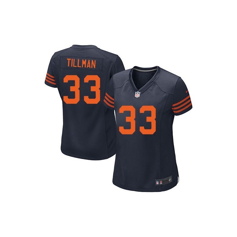 Cheap Charles Tillman Bears Women Jersey From China Blue-Orange-Number Game #33