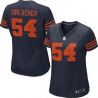 Cheap Brian Urlacher Bears Women Jersey From China Blue-Orange-Number Game #54