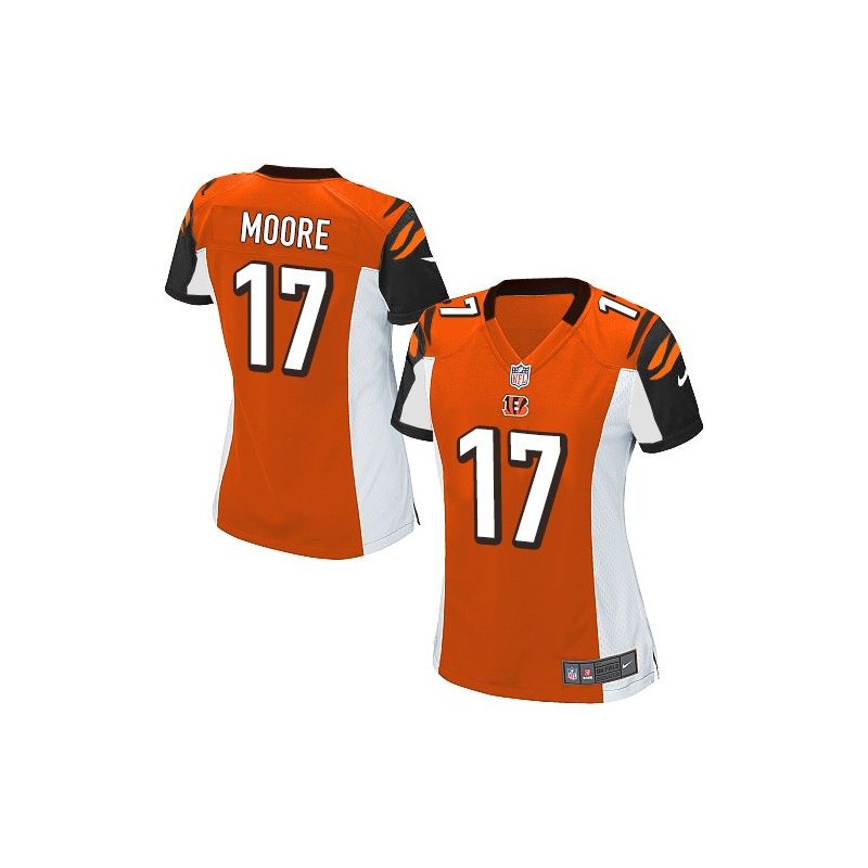 Cheap Denarius Moore Bengals Women Jersey From China Orange Game #17