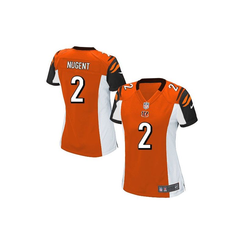 Cheap Mike Nugent Bengals Women Jersey From China Orange Game #2