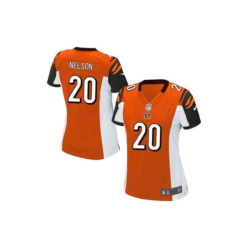 Cheap Reggie Nelson Bengals Women Jersey From China Orange Game #20