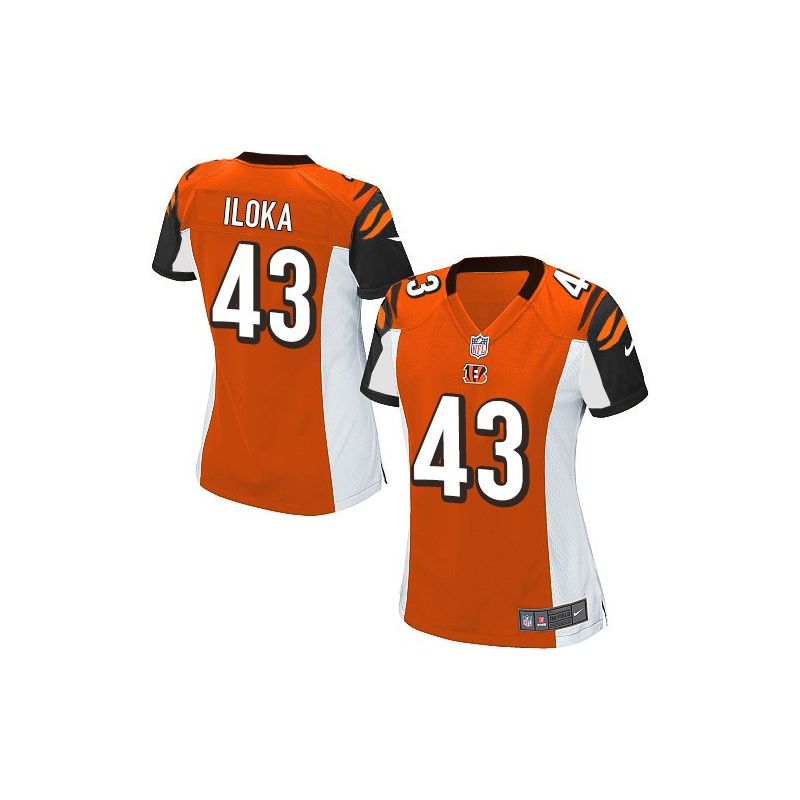 Cheap George Iloka Bengals Women Jersey From China Orange Game #43