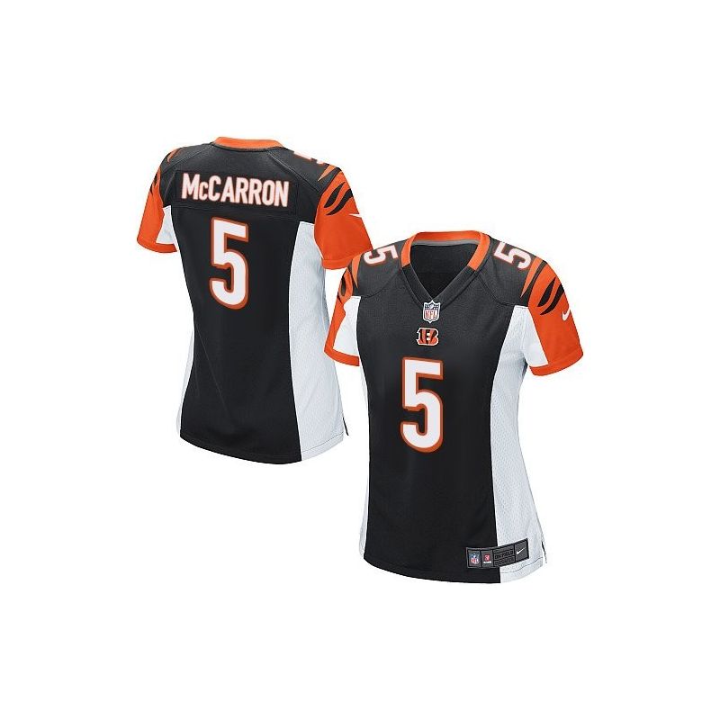 Cheap AJ McCarron Bengals Women Jersey From China Black Game #5