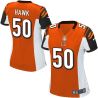 Cheap AJ Hawk Bengals Women Jersey From China Orange Game #50