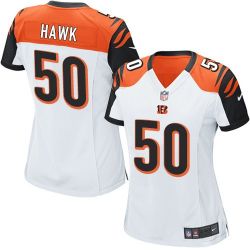 Cheap AJ Hawk Bengals Women Jersey From China White Game #50