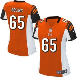 Cheap Clint Boling Bengals Women Jersey From China Orange Game #65