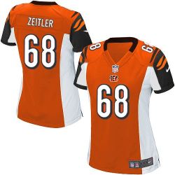 Cheap Kevin Zeitler Bengals Women Jersey From China Orange Game #68