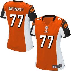 Cheap Andrew Whitworth Bengals Women Jersey From China Orange Game #77