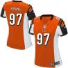 Cheap Geno Atkins Bengals Women Jersey From China Orange Game #97