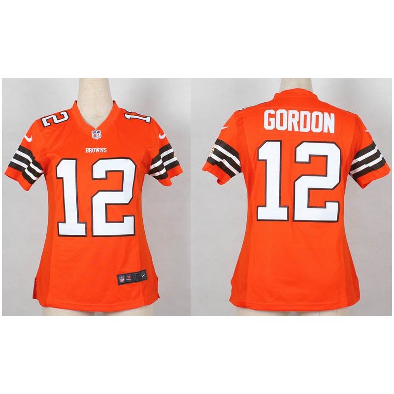 Cheap Josh Gordon Browns Women Jersey From China Orange Game #12