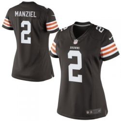 Cheap Johnny Manziel Browns Women Jersey From China Brown Game #2