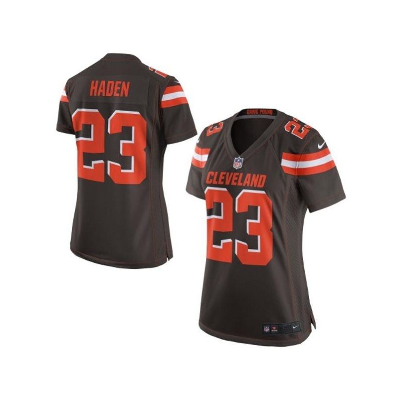 Cheap Joe Haden Browns Women Jersey From China Brown-2015 Game #23